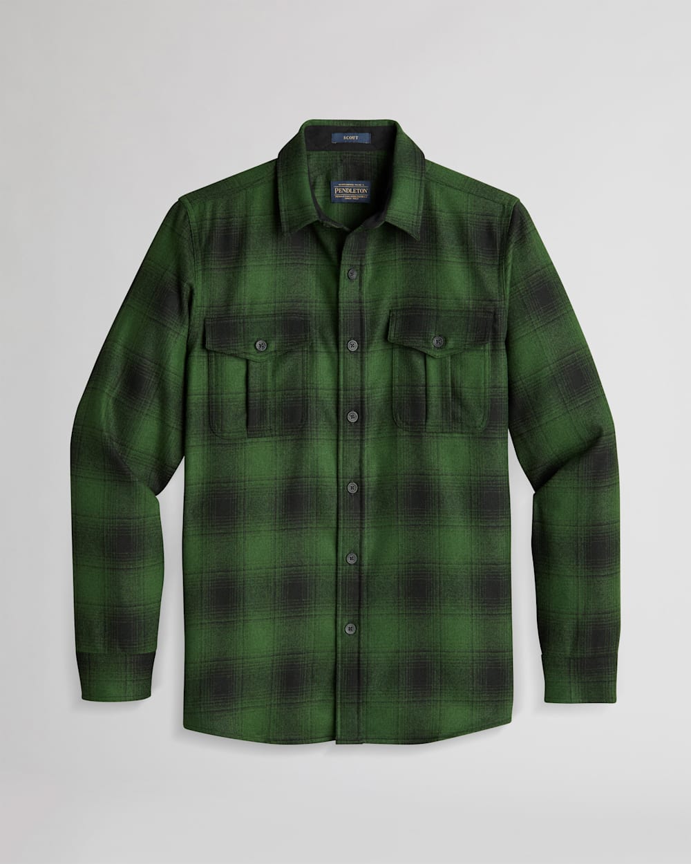 MEN'S PLAID SCOUT SHIRT IN GREEN/BLACK image number 1