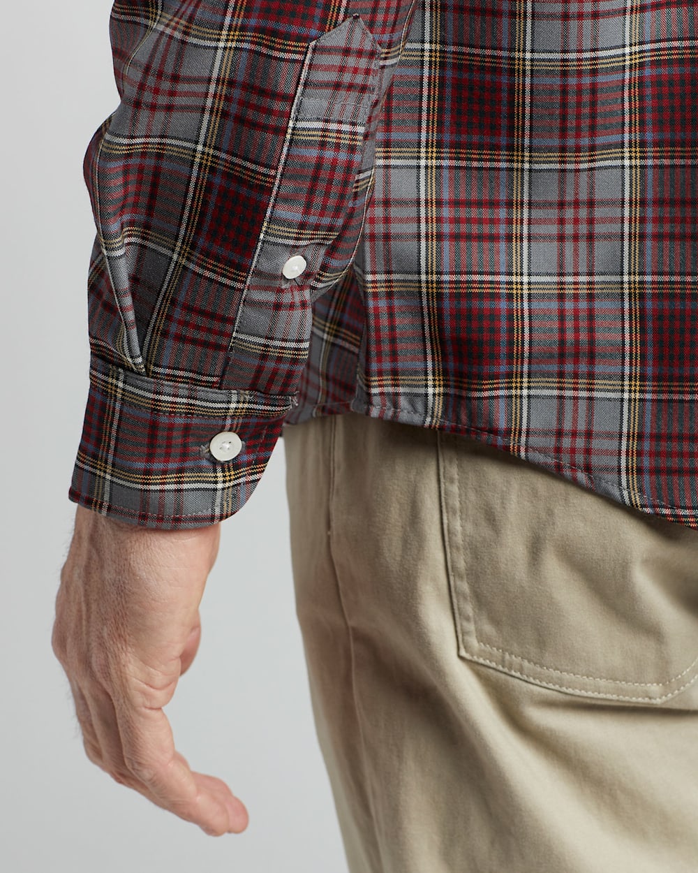 ALTERNATE VIEW OF AIRLOOM MERINO SIR PENDLETON SHIRT IN RED/GREY ANDERSON TARTAN image number 5