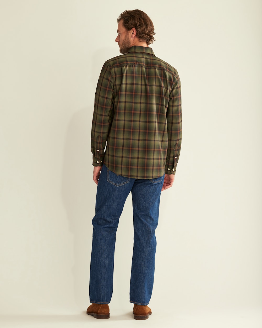 ALTERNATE VIEW OF SIR PENDLETON MERINO SHIRT IN GREEN/COPPER PLAID image number 3