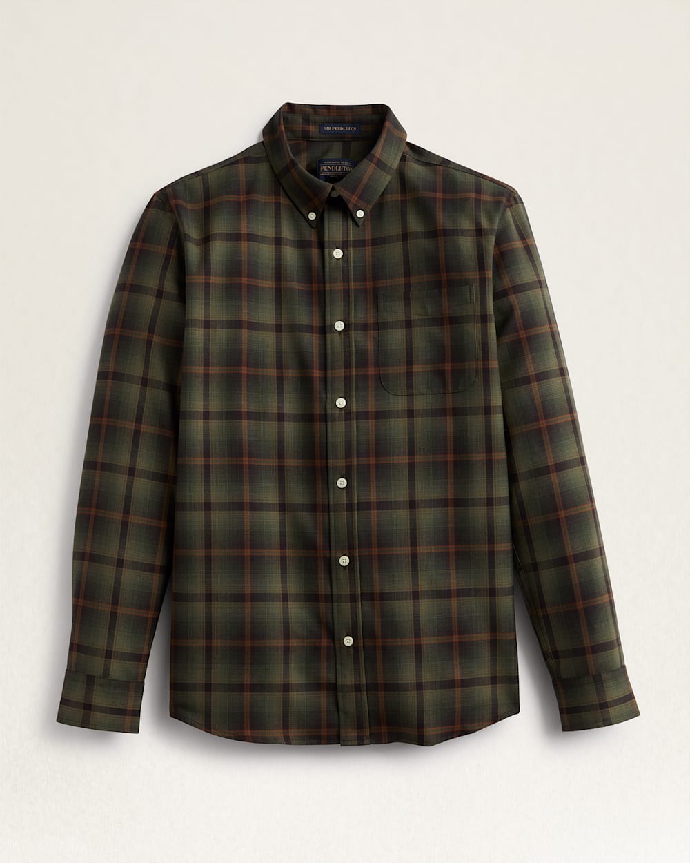 ALTERNATE VIEW OF SIR PENDLETON MERINO SHIRT IN GREEN/COPPER PLAID image number 5