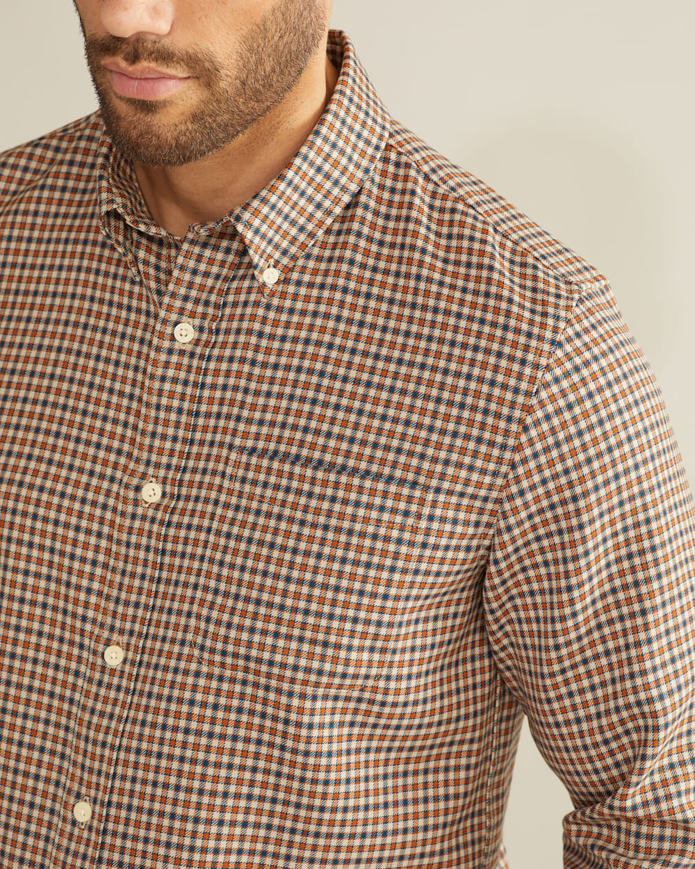 ALTERNATE VIEW OF SIR PENDLETON MERINO SHIRT IN COPPER/BLUE GUN CLUB CHECK image number 4