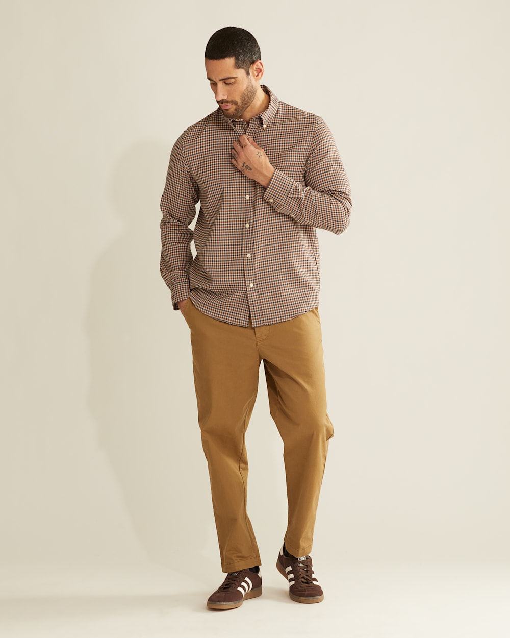 ALTERNATE VIEW OF SIR PENDLETON MERINO SHIRT IN COPPER/BLUE GUN CLUB CHECK image number 5