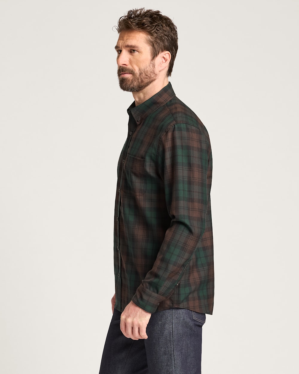 ALTERNATE VIEW OF MEN'S SIR PENDLETON MERINO SHIRT IN BROWN WATCH TARTAN image number 3