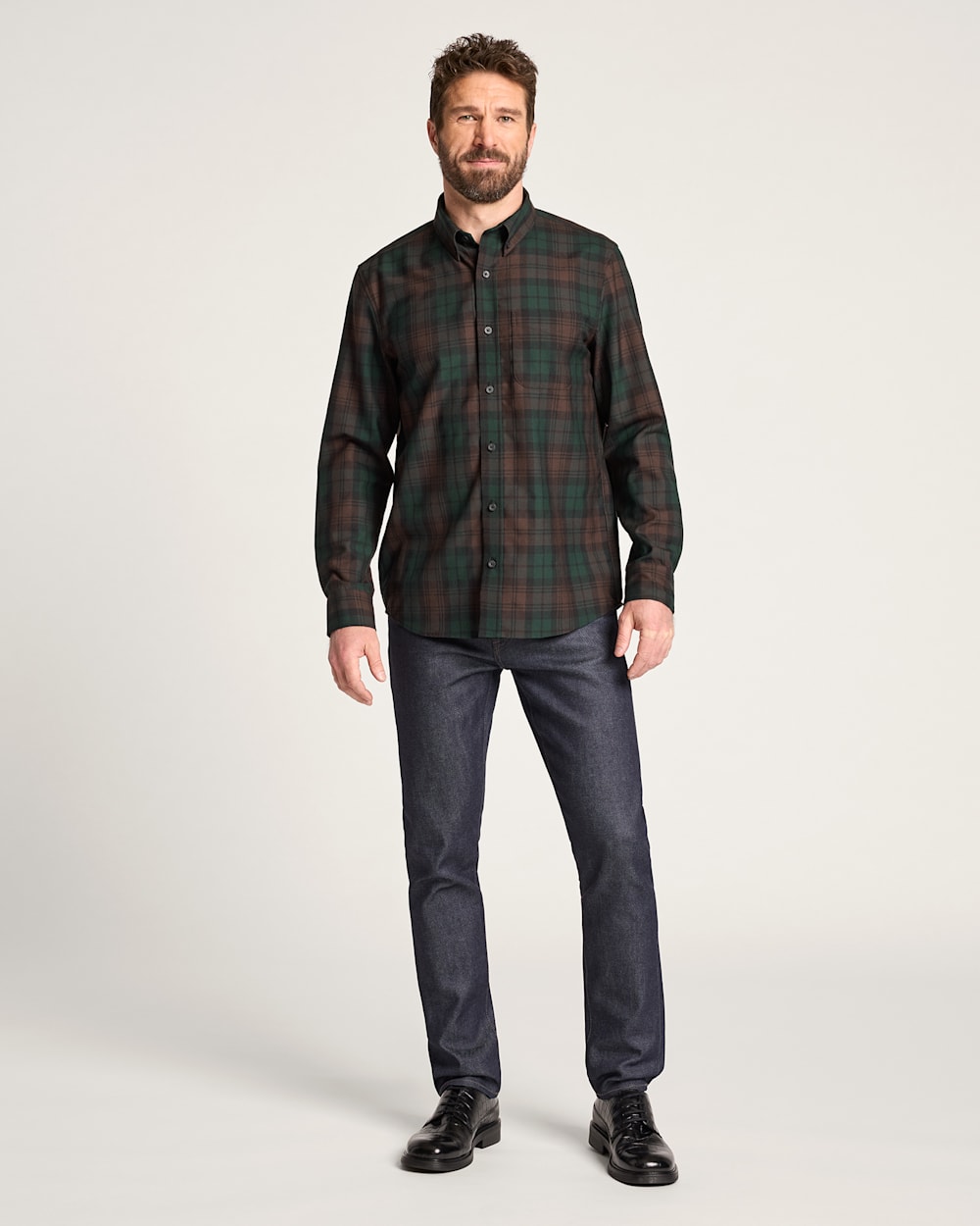 ALTERNATE VIEW OF MEN'S SIR PENDLETON MERINO SHIRT IN BROWN WATCH TARTAN image number 6