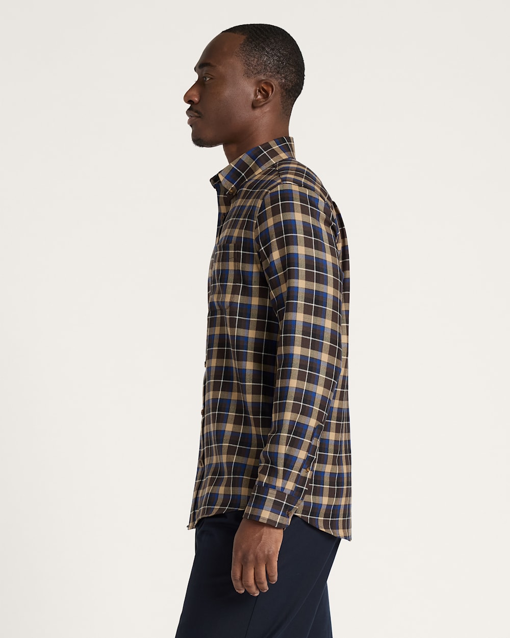 ALTERNATE VIEW OF MEN'S SIR PENDLETON MERINO SHIRT IN BROWN/BLUE PLAID image number 3