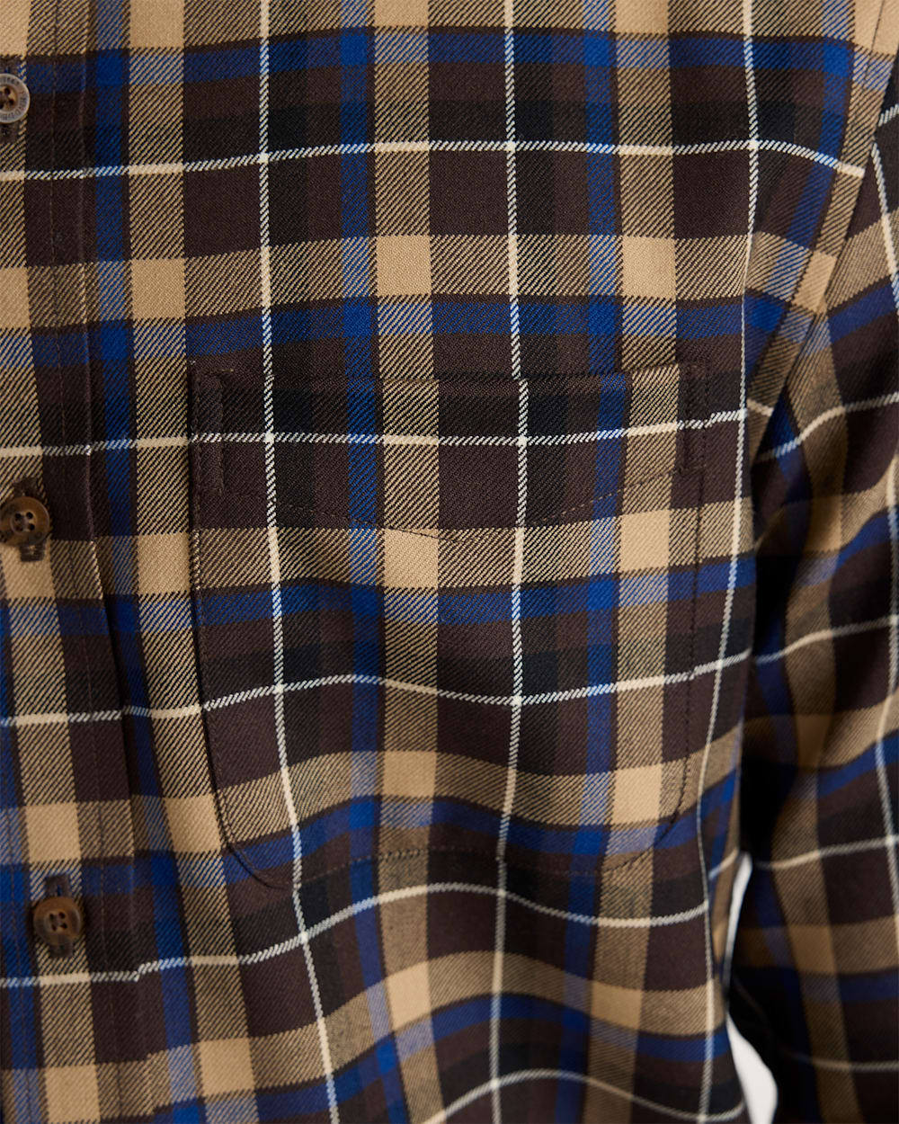 ALTERNATE VIEW OF MEN'S SIR PENDLETON MERINO SHIRT IN BROWN/BLUE PLAID image number 5