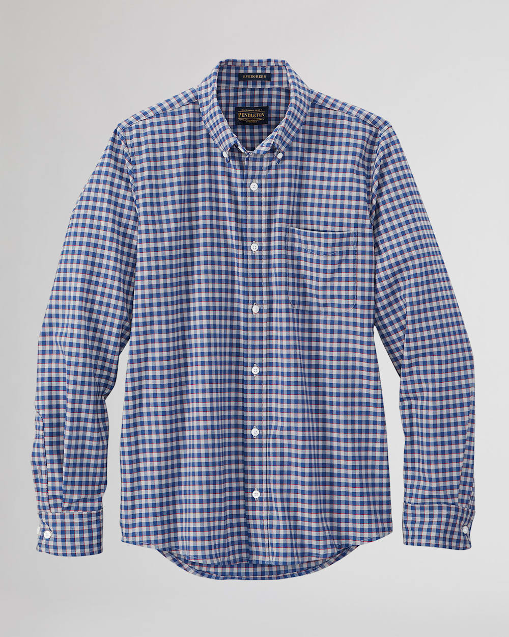 MEN'S EVERGREEN STRETCH MERINO SHIRT IN BLUE/RED/GREY CHECK image number 1