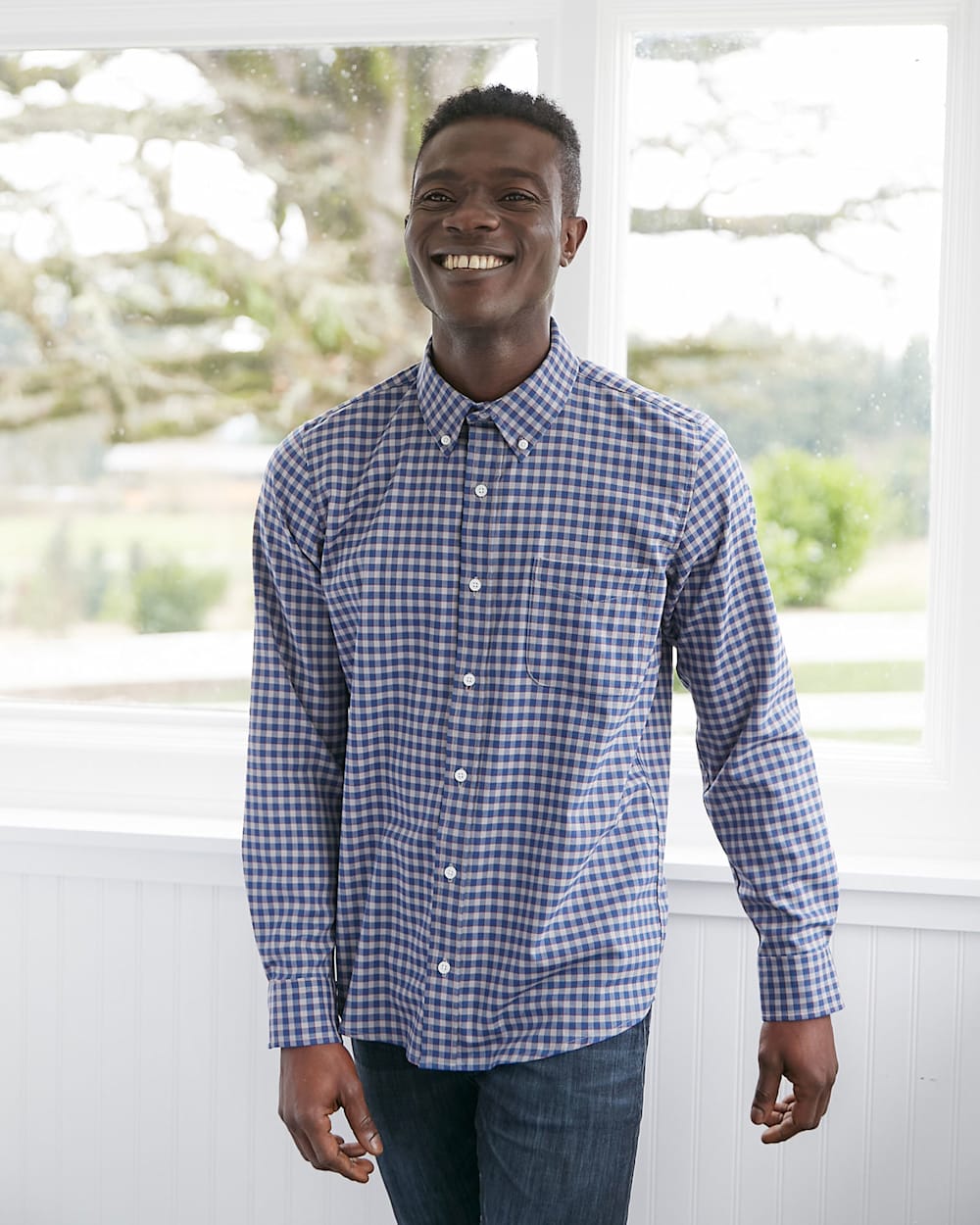 ALTERNATE VIEW OF BLUE/RED/GREY CHECK image number 2