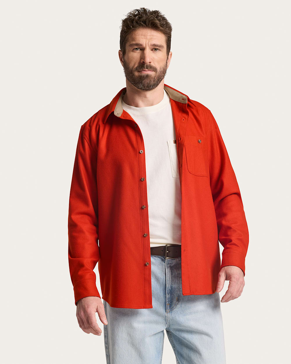 MEN'S ELBOW-PATCH TRAIL SHIRT IN RED image number 1