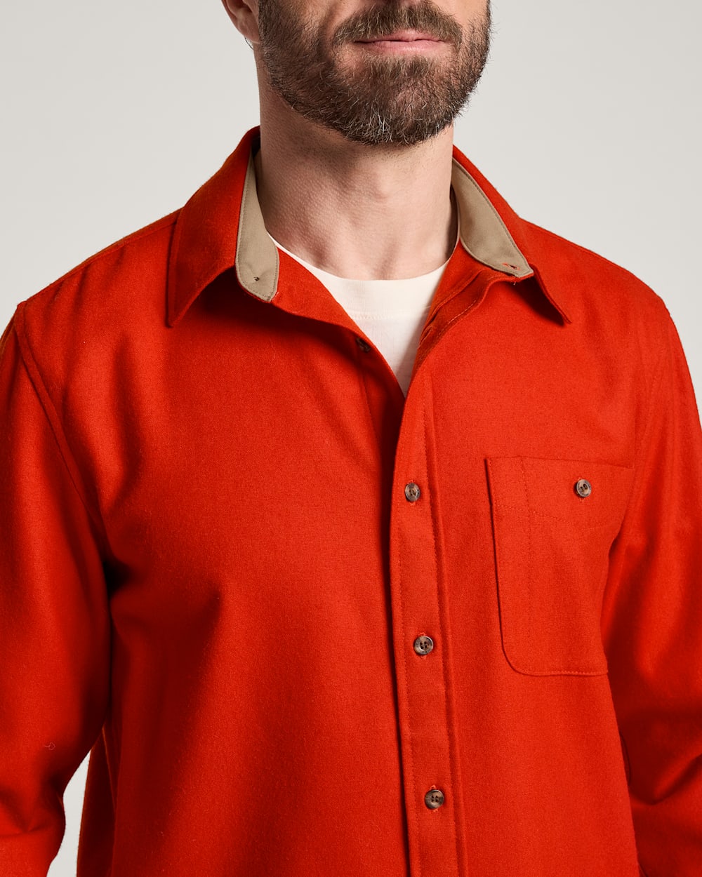 ALTERNATE VIEW OF MEN'S ELBOW-PATCH TRAIL SHIRT IN RED image number 4