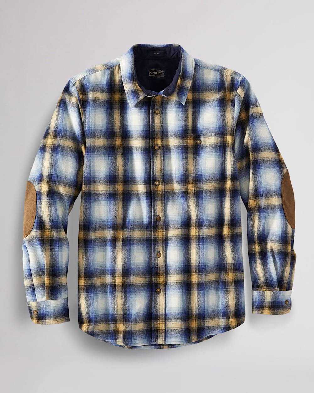 MEN'S PLAID TRAIL SHIRT IN BLUE/GOLD OMBRE image number 1