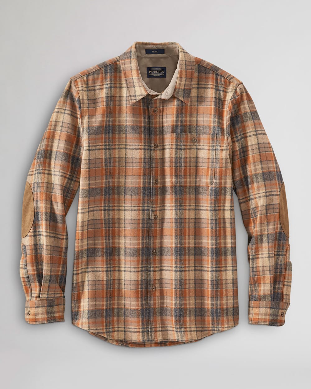 MEN'S FITTED PLAID TRAIL SHIRT IN TAN MIX/BROWN PLAID image number 1