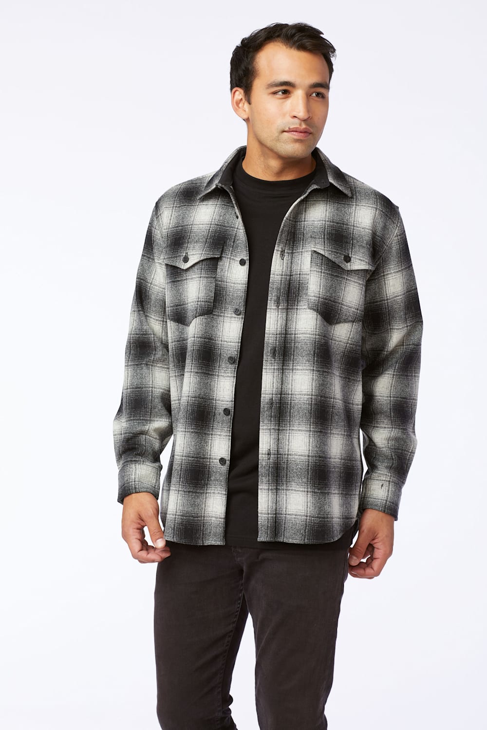 GUIDE SHIRT IN NATURAL/BLACK PLAID image number 1