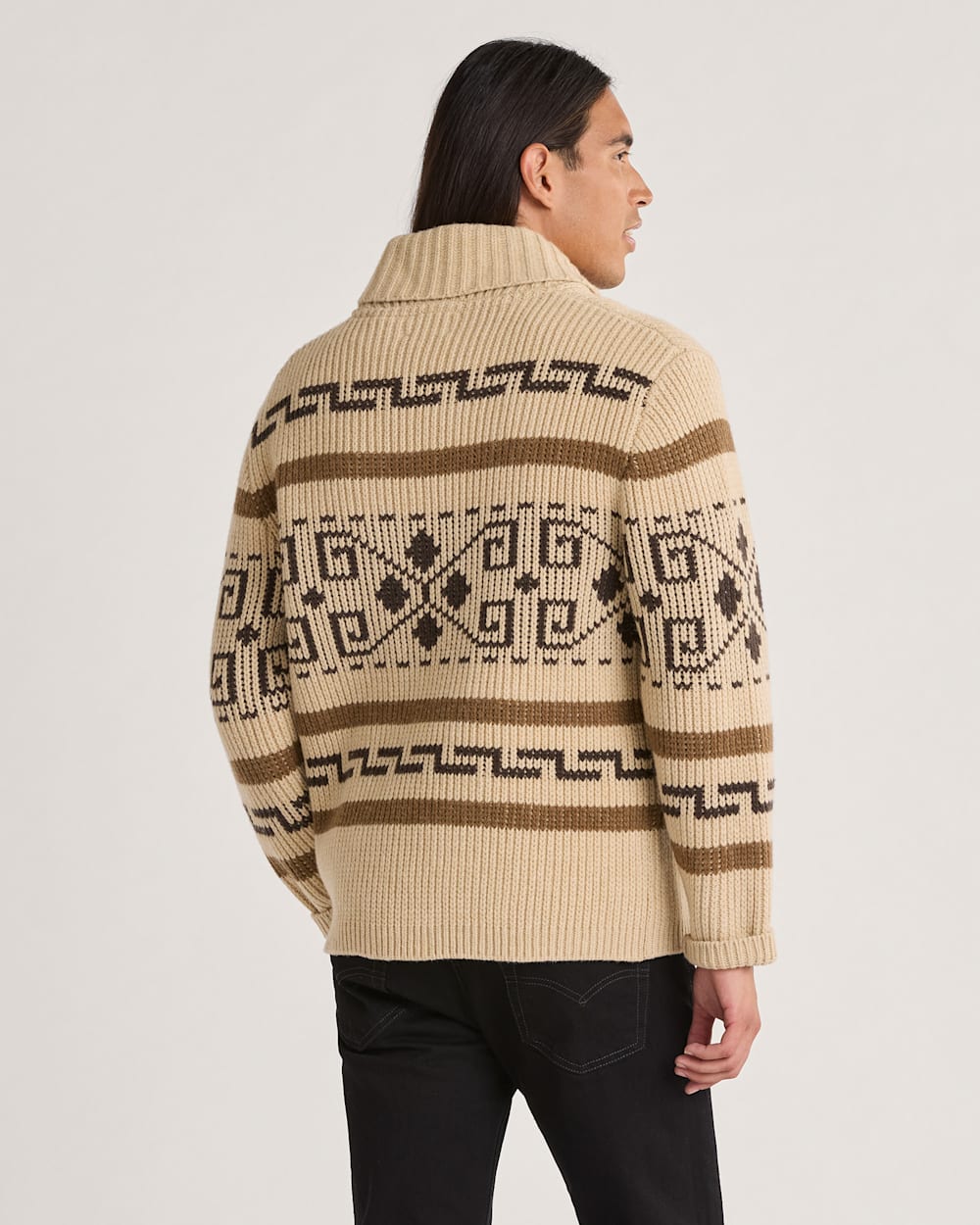 ALTERNATE VIEW OF THE ORIGINAL WESTERLEY MEN�S SWEATER IN TAN/BROWN image number 2