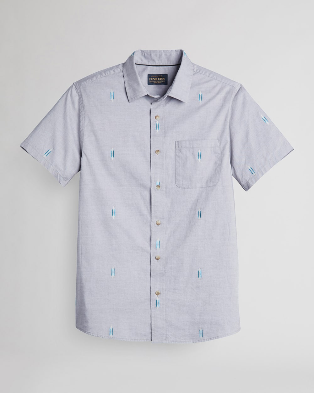 MEN'S SHORT-SLEEVE CARSON CHAMBRAY DOBBY SHIRT IN OCEAN GREY image number 1
