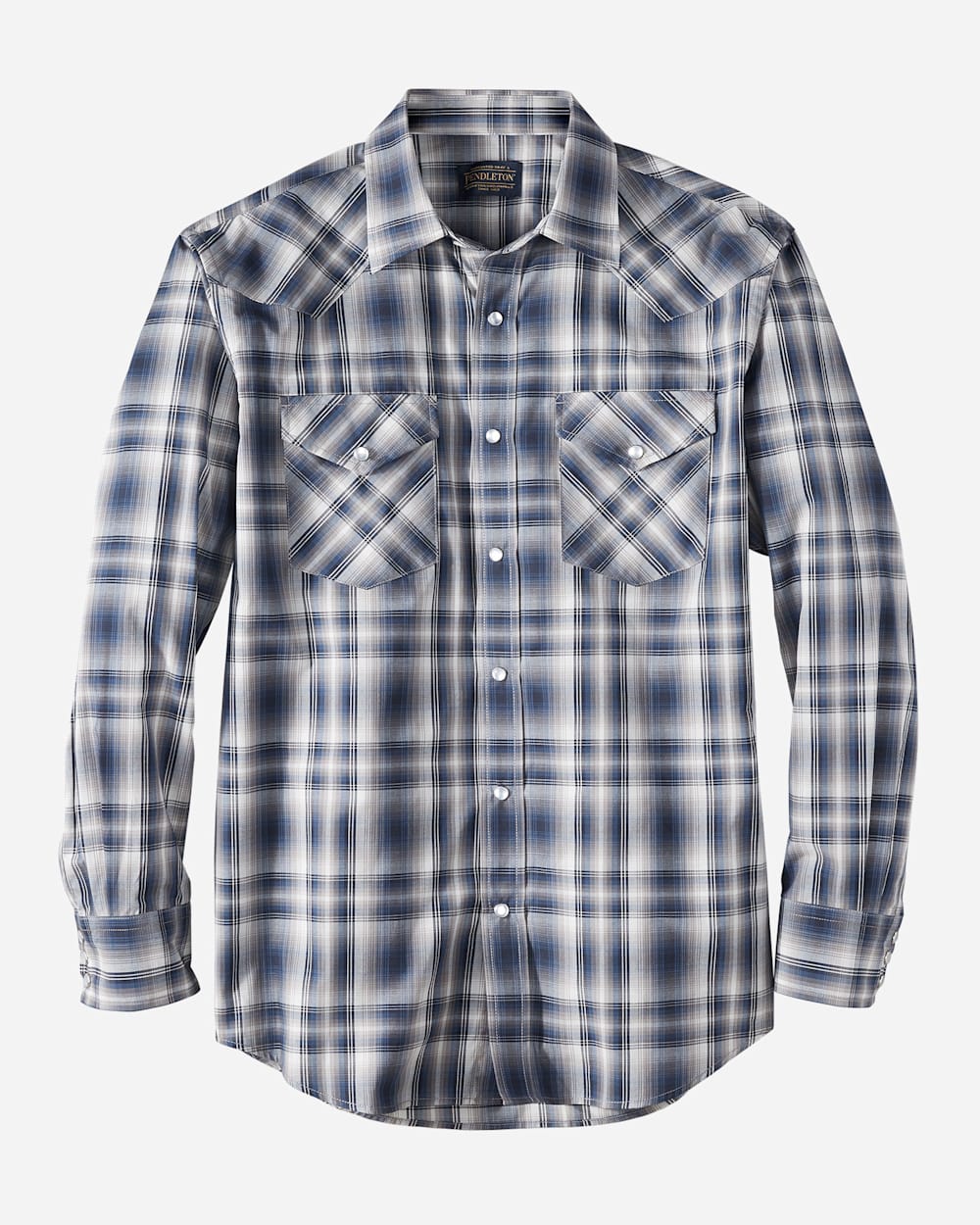 MEN'S LONG-SLEEVE FRONTIER SHIRT IN NAVY/GREY OMBRE image number 1