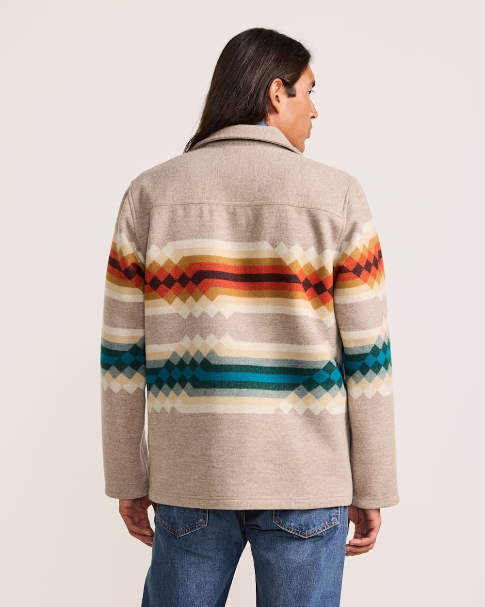 ALTERNATE VIEW OF ADDIE ROANHORSE X PENDLETON MIDDLE WATERS WOOL COAT IN MIDDLE WATERS image number 2