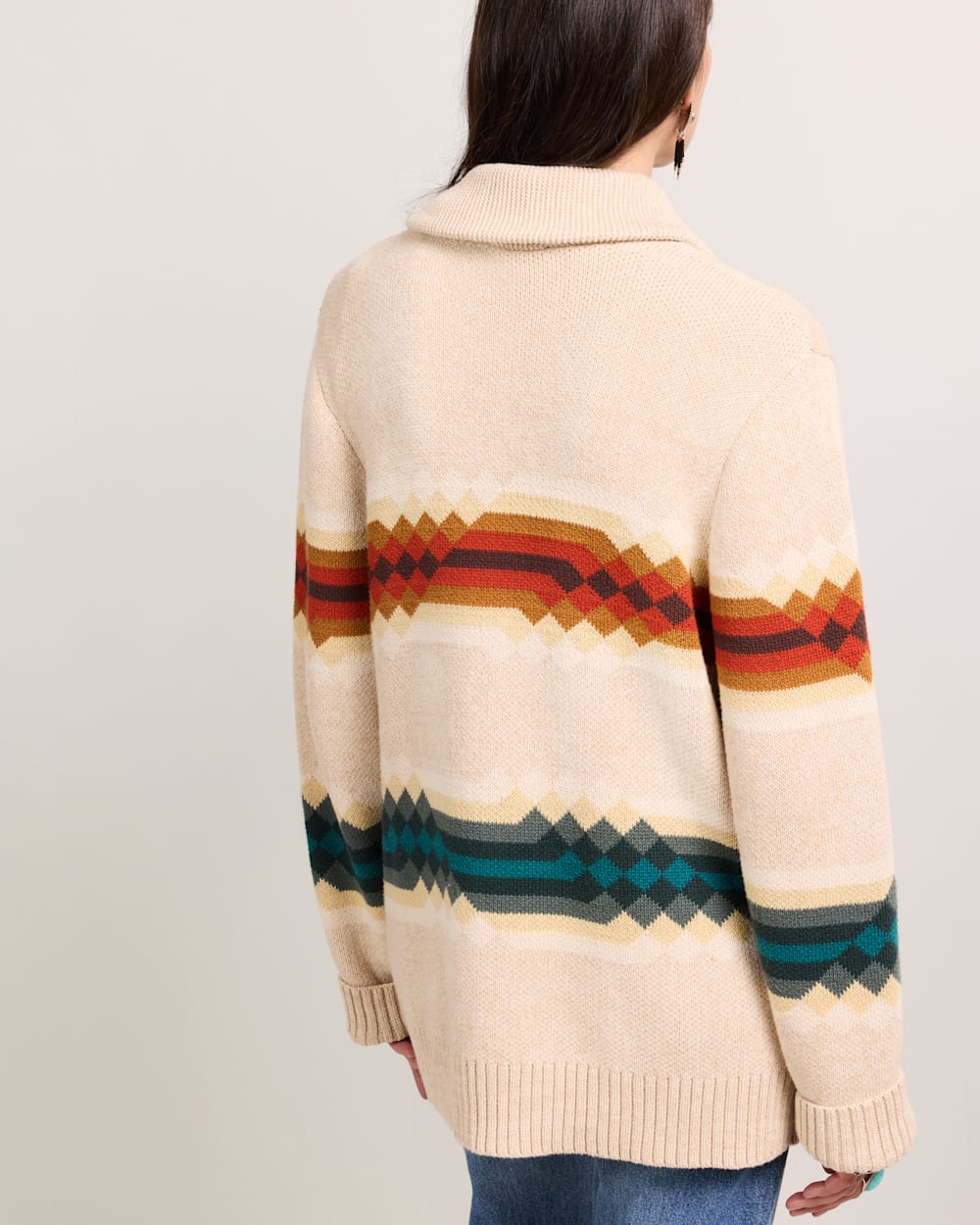 ALTERNATE VIEW OF ADDIE ROANHORSE X PENDLETON MIDDLE WATERS COTTON CARDIGAN IN MIDDLE WATERS image number 4