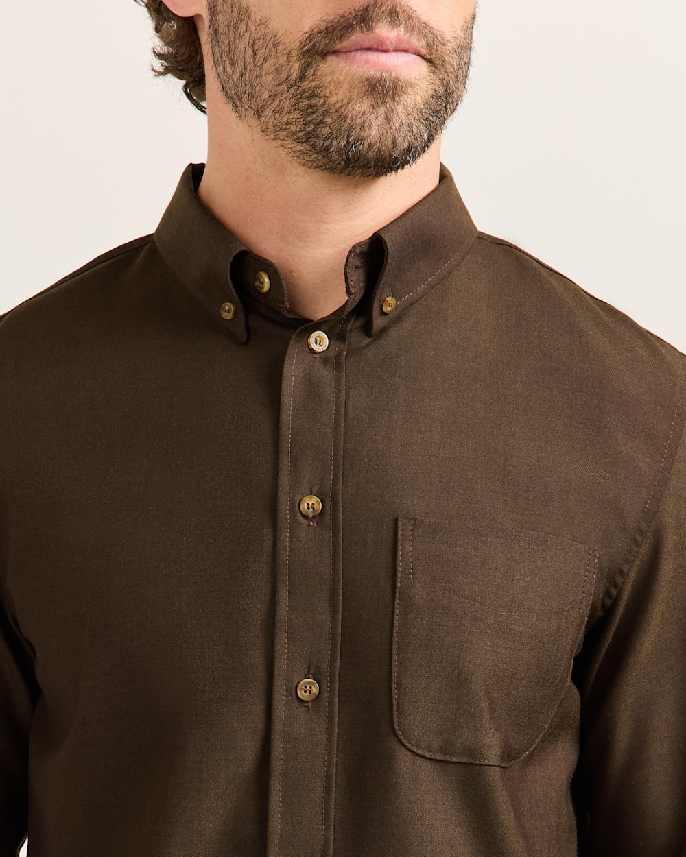 ALTERNATE VIEW OF MEN'S MILL MERINO SHIRT IN BROWN/GREEN image number 5