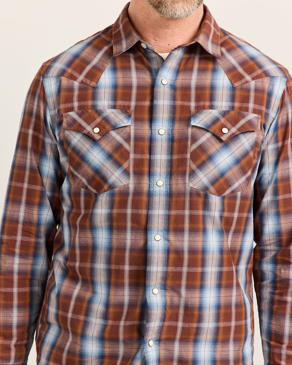 ALTERNATE VIEW OF MEN'S PLAID CANYON COTTON SHIRT IN BROWN/NAVY PLAID image number 5