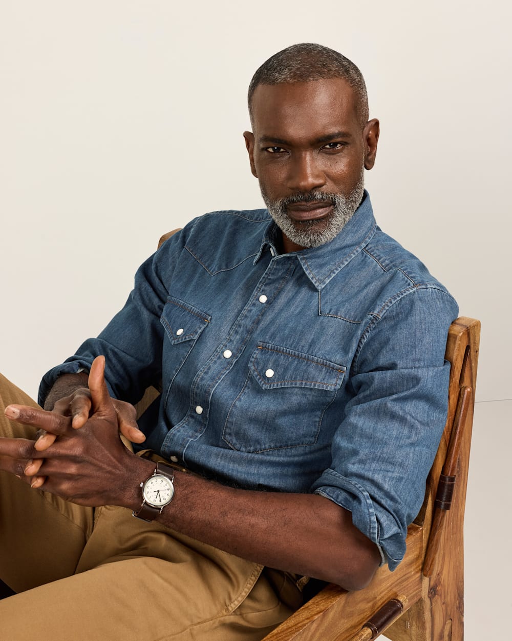 MEN'S GAMBLER DENIM SHIRT IN DENIM BLUE image number 1