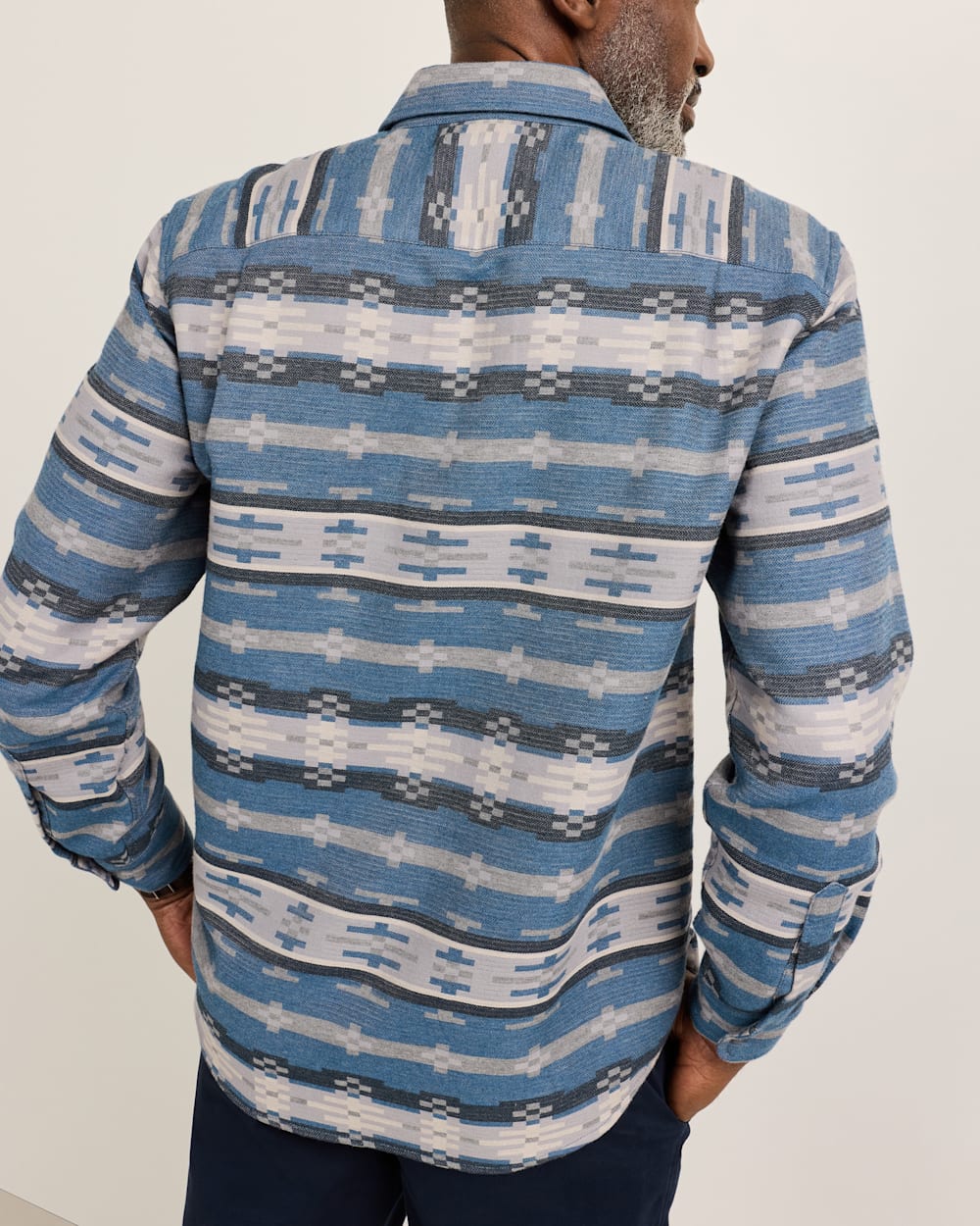 ALTERNATE VIEW OF MEN'S PAINTED HILLS COTTON CHAMOIS SHIRT IN BLUE image number 3