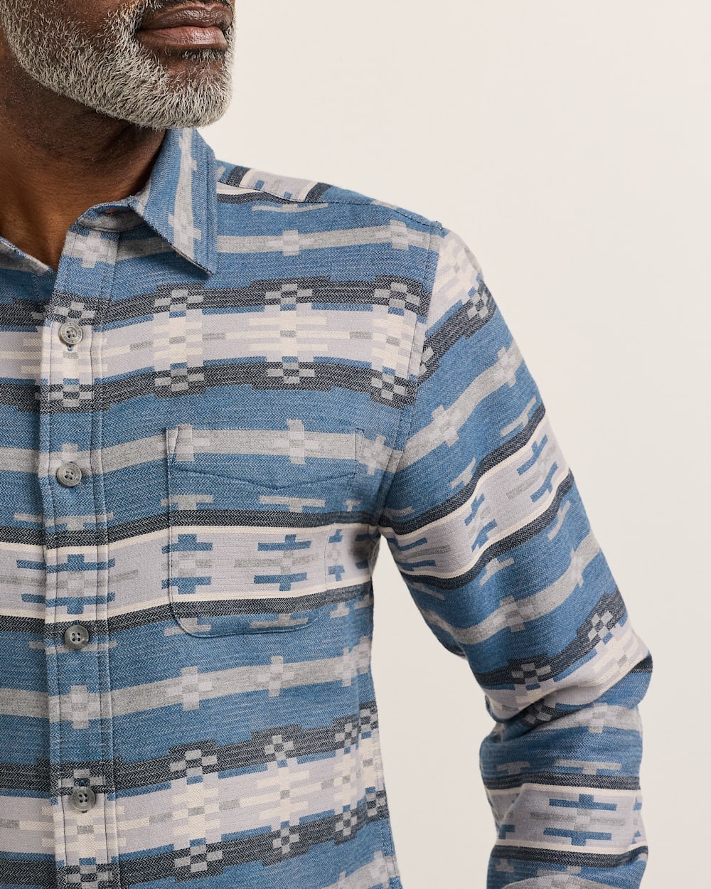 ALTERNATE VIEW OF MEN'S PAINTED HILLS COTTON CHAMOIS SHIRT IN BLUE image number 4