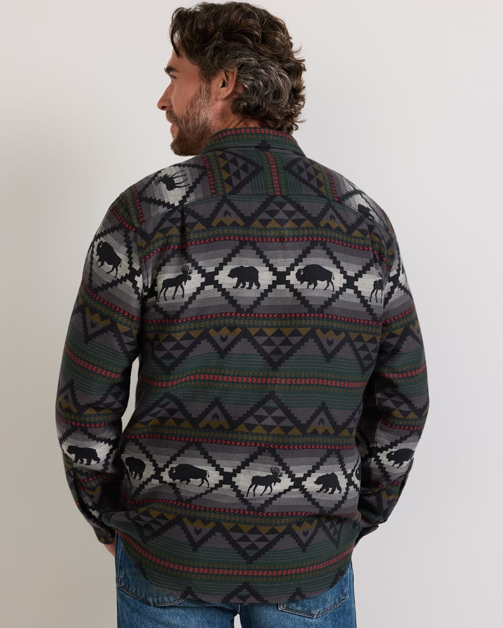 ALTERNATE VIEW OF MEN'S LOST TRAIL COTTON CHAMOIS SHIRT IN BLACK image number 5