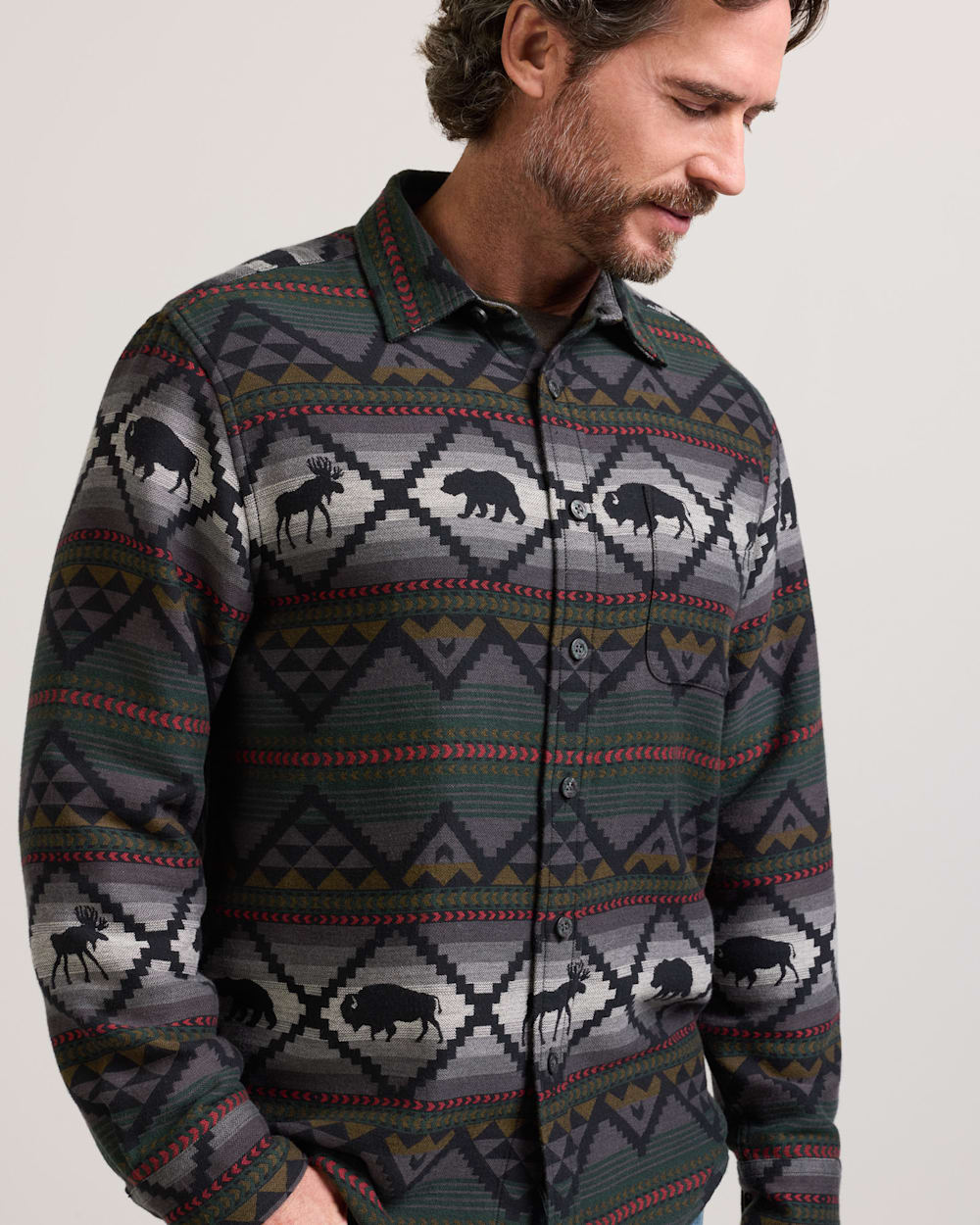ALTERNATE VIEW OF MEN'S LOST TRAIL COTTON CHAMOIS SHIRT IN BLACK image number 6