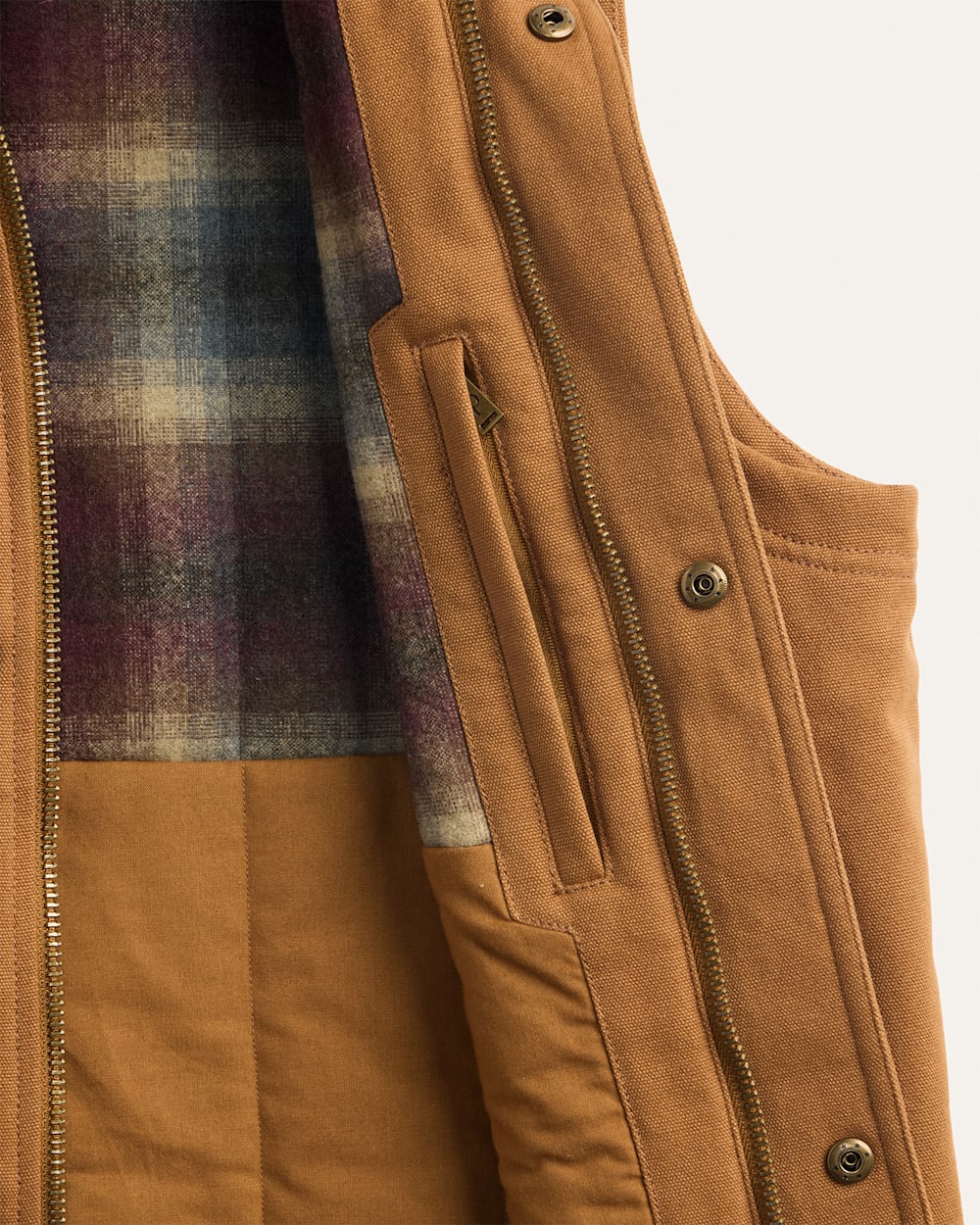 ALTERNATE VIEW OF MEN'S PINE GROVE CANVAS VEST IN WHISKY image number 4