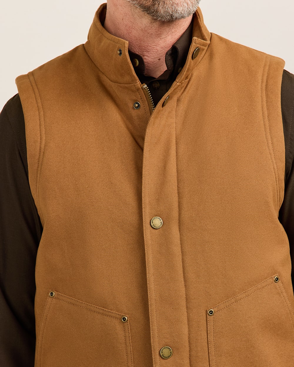 ALTERNATE VIEW OF MEN'S PINE GROVE CANVAS VEST IN WHISKY image number 5