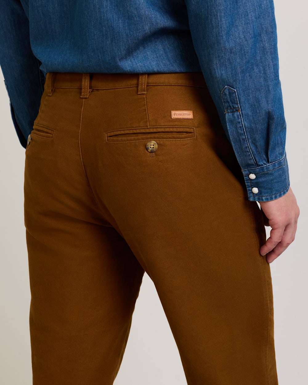ALTERNATE VIEW OF MEN'S RELAXED MOLESKIN CHINO PANTS IN WHISKY image number 5