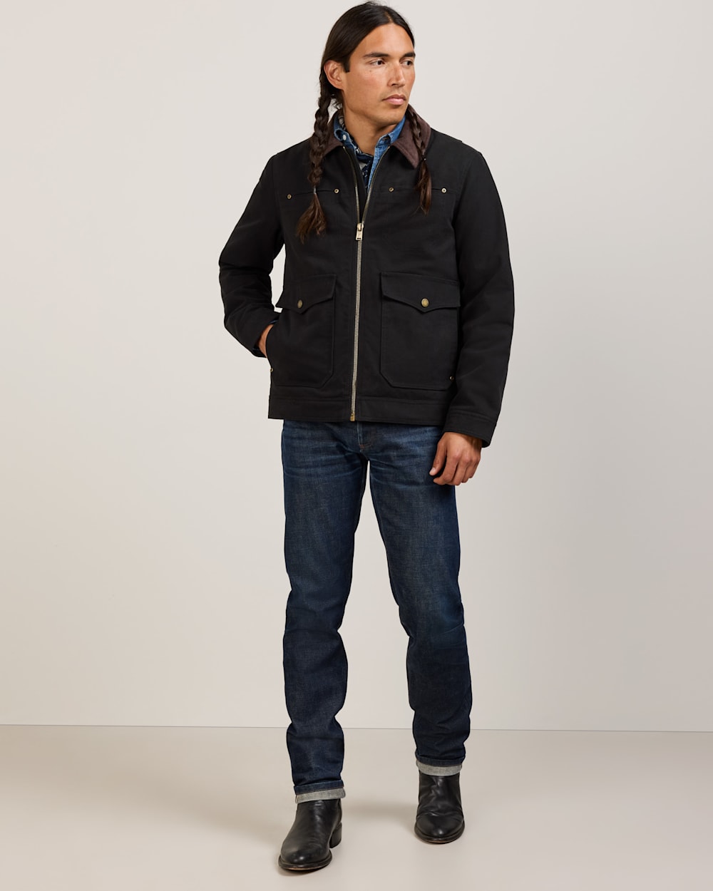MEN'S CARSON CITY CANVAS RANCH COAT IN BLACK image number 1