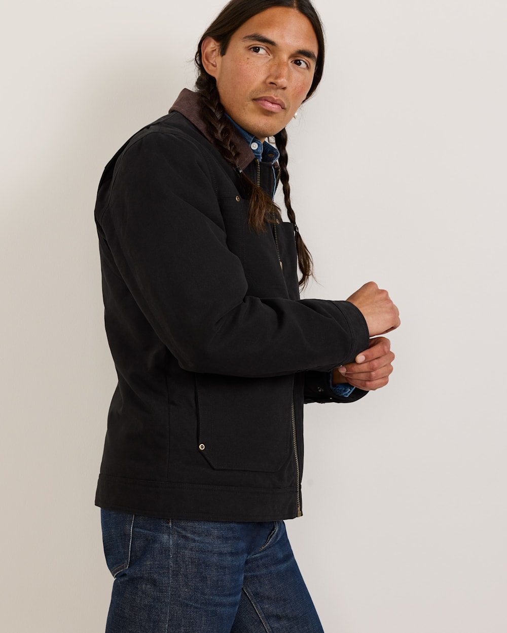 ALTERNATE VIEW OF MEN'S CARSON CITY CANVAS RANCH COAT IN BLACK image number 3