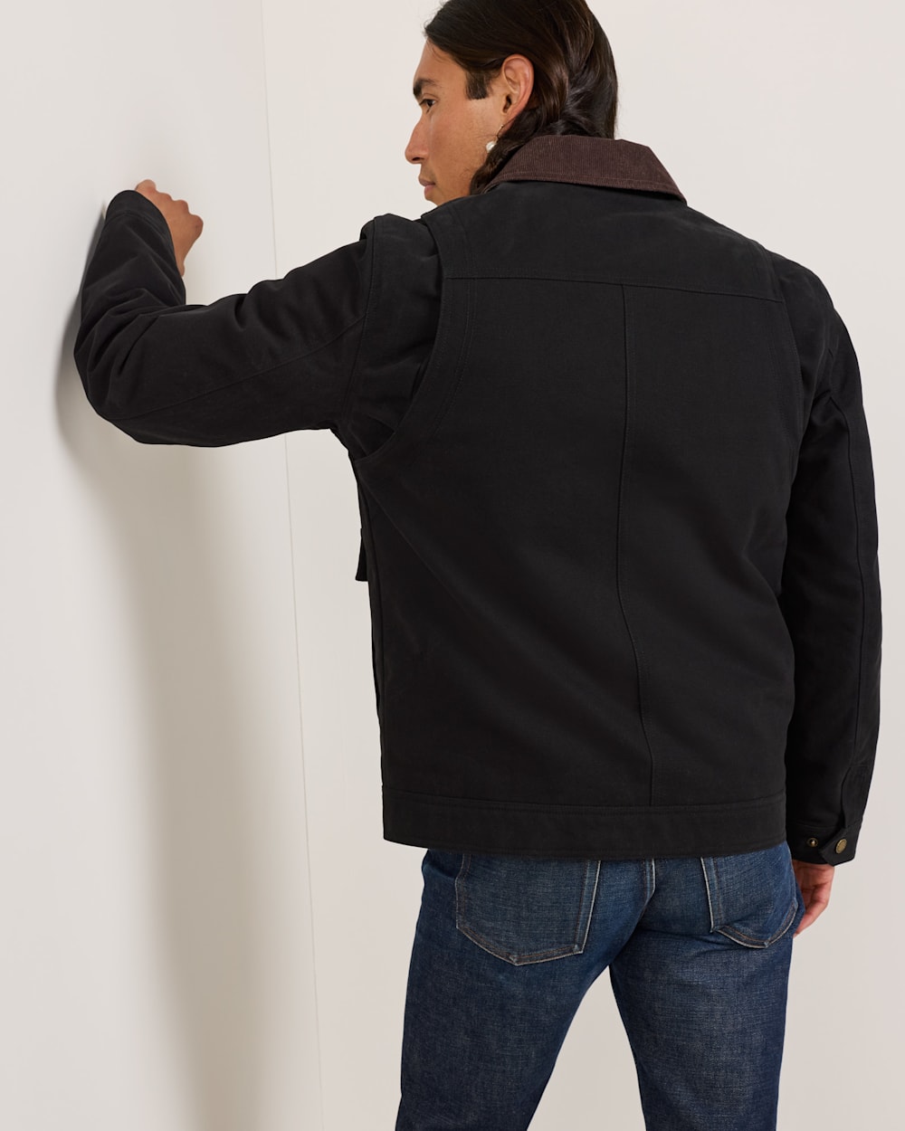 ALTERNATE VIEW OF MEN'S CARSON CITY CANVAS RANCH COAT IN BLACK image number 4