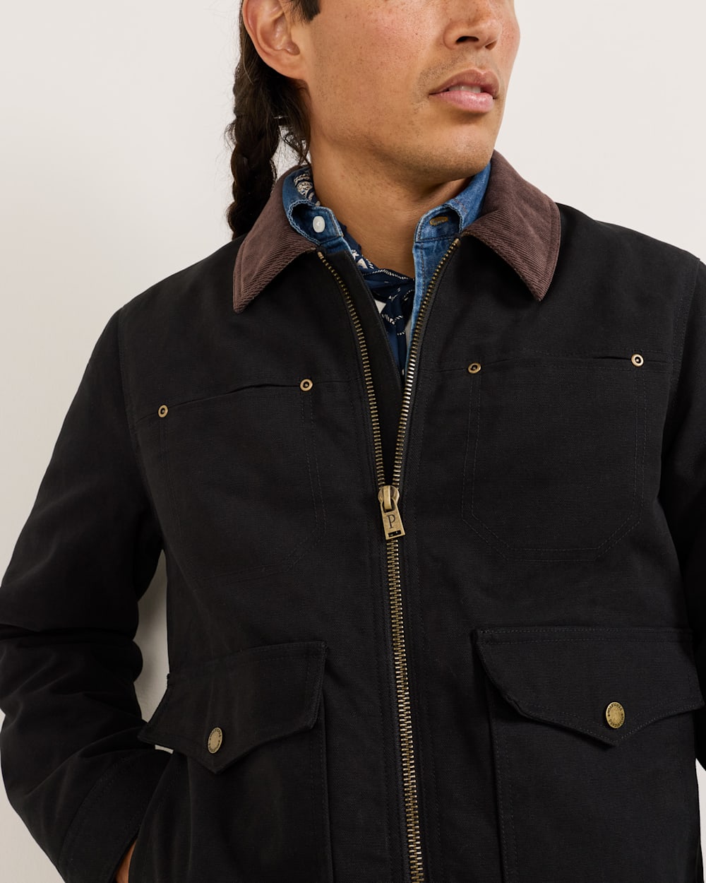 ALTERNATE VIEW OF MEN'S CARSON CITY CANVAS RANCH COAT IN BLACK image number 5