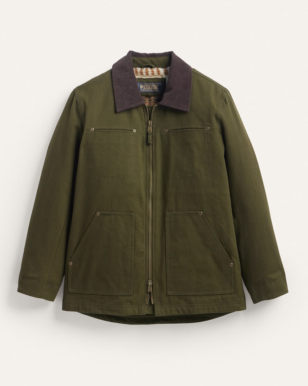 MEN'S GORGE CANVAS BARN COAT IN DARK OLIVE image number 1