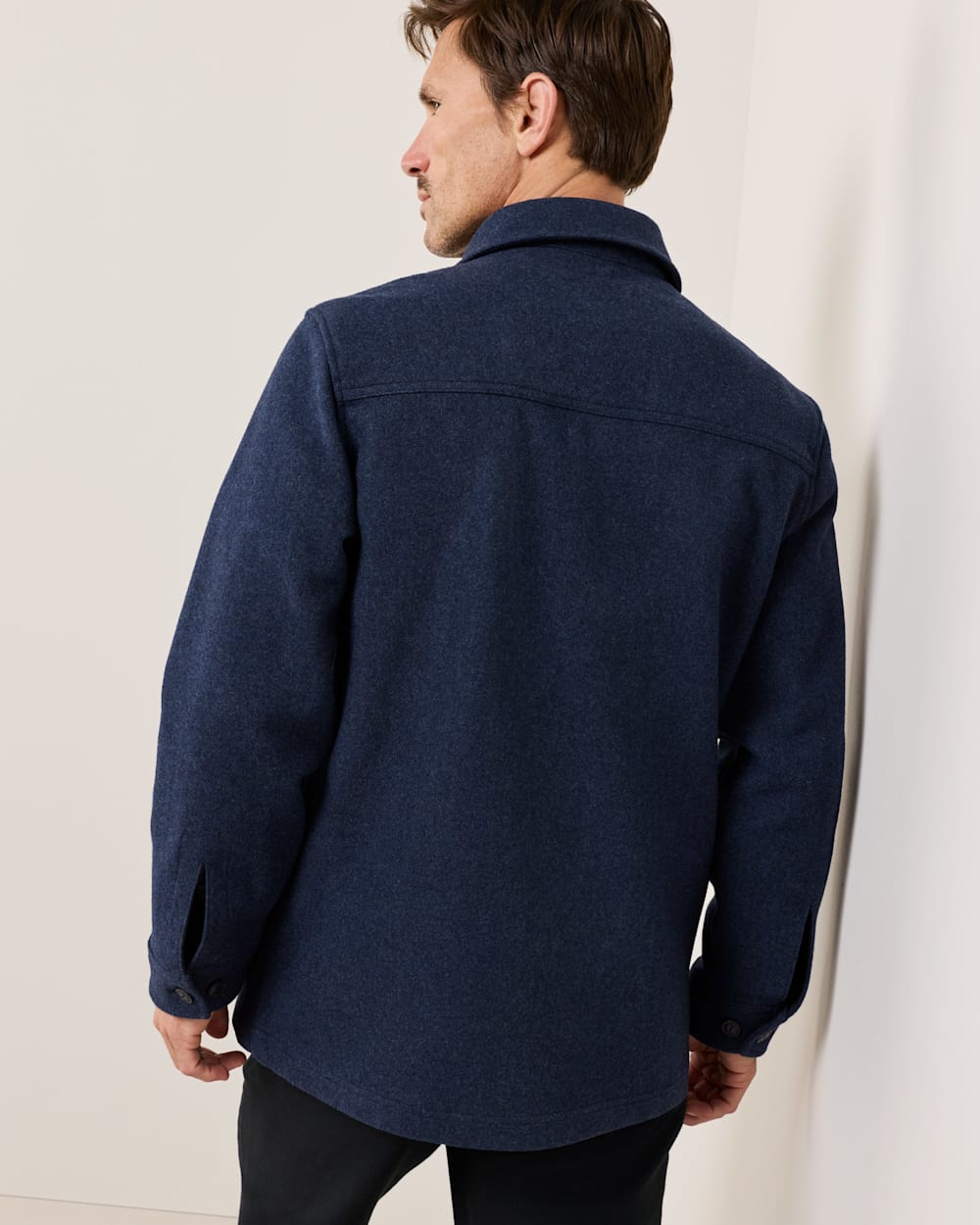 ALTERNATE VIEW OF MEN�S WOOL LAWSON COAT IN NAVY MIX image number 3