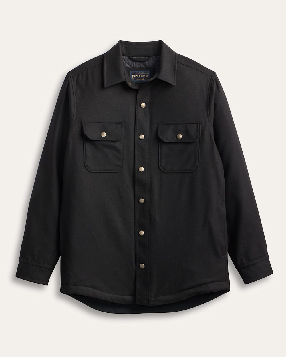 MEN'S QUILTED WOOL CPO JACKET IN BLACK image number 1