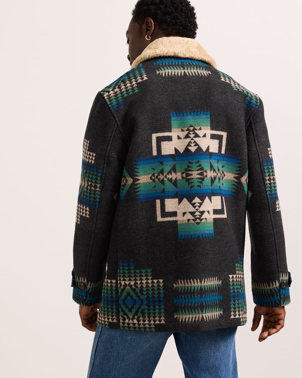 ALTERNATE VIEW OF MEN'S BROWNSVILLE SHEARLING COLLAR COAT IN CHIEF JOSEPH OXFORD image number 2