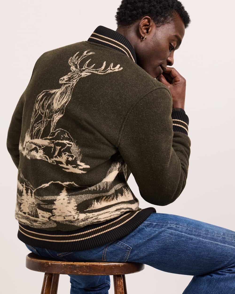 MEN'S LOOKOUT VALLEY VARSITY WOOL JACKET IN GREEN image number 1