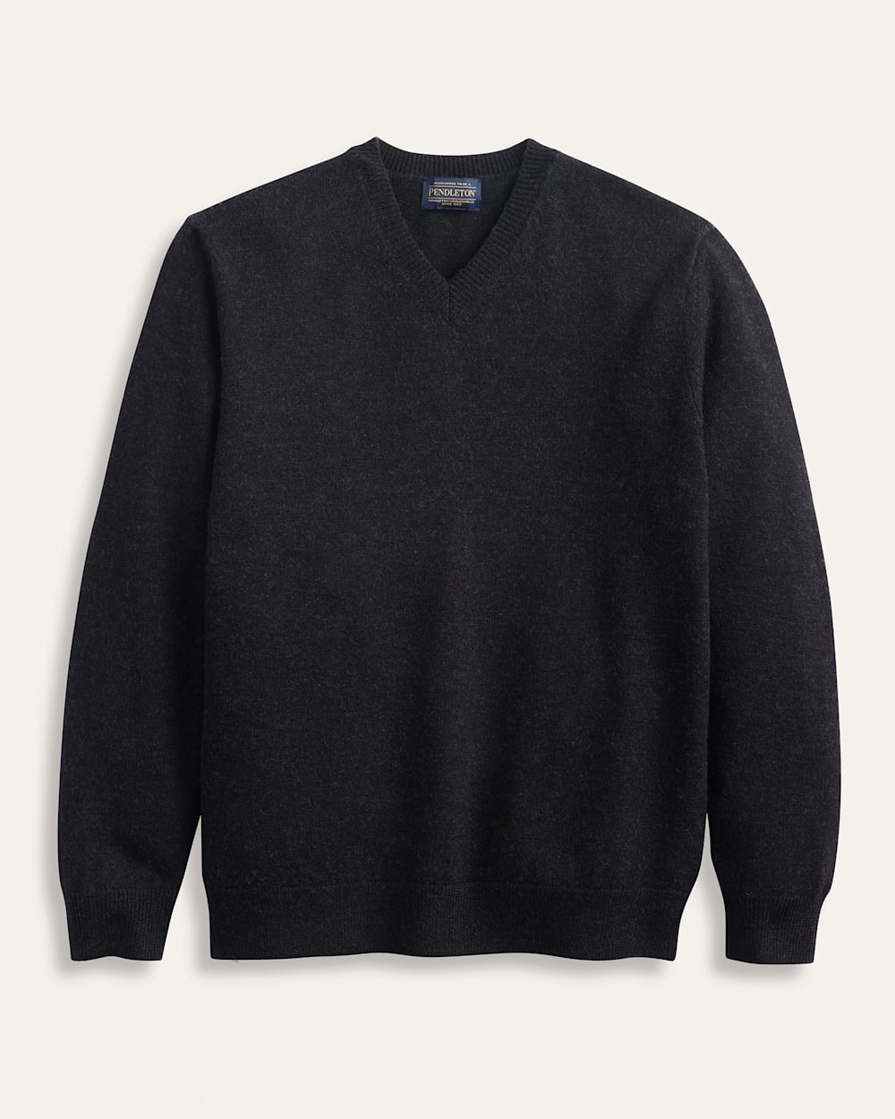 MEN'S MERINO V-NECK SWEATER IN BLACK HEATHER image number 1
