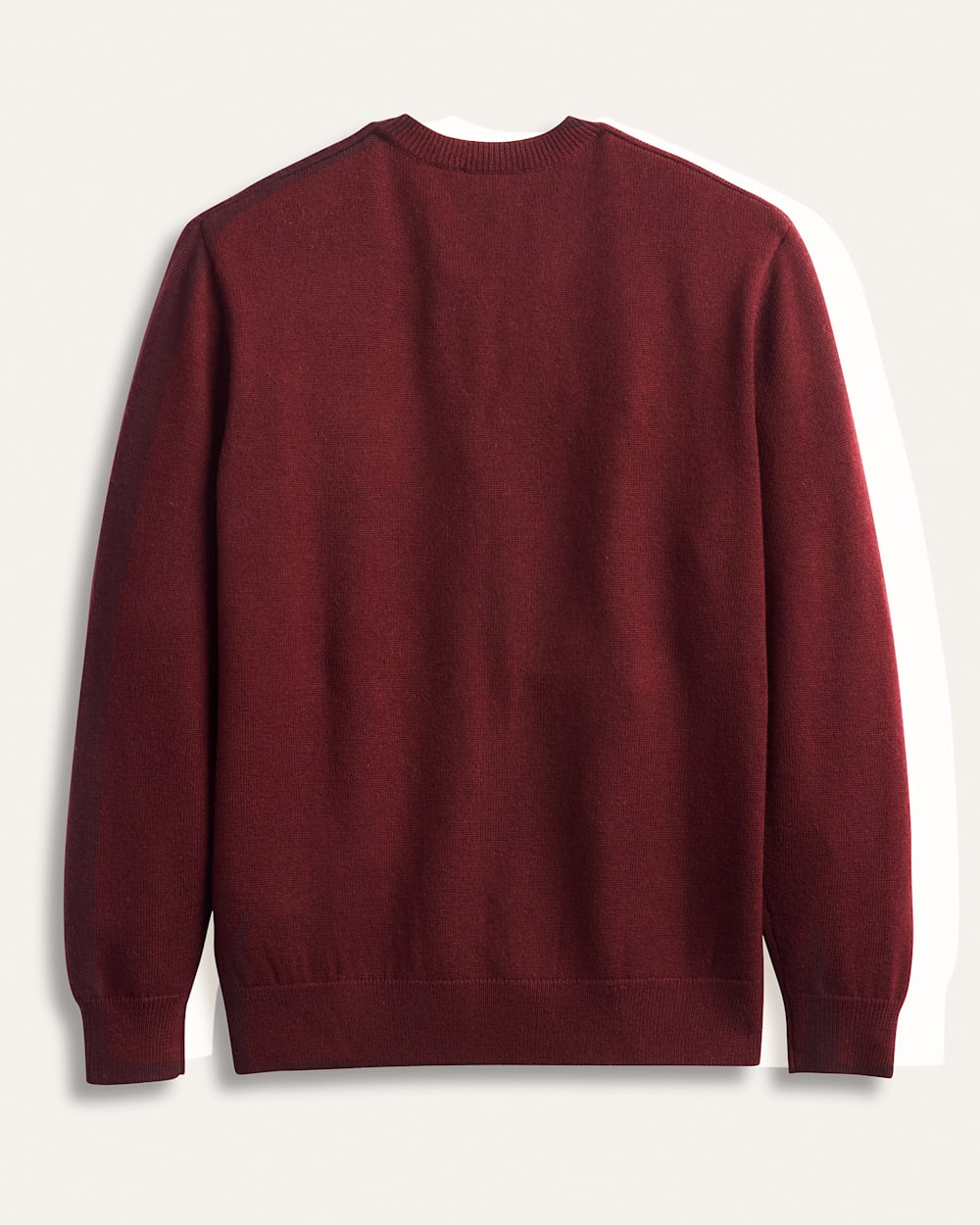 ALTERNATE VIEW OF MEN'S MERINO V-NECK SWEATER IN WINE image number 2