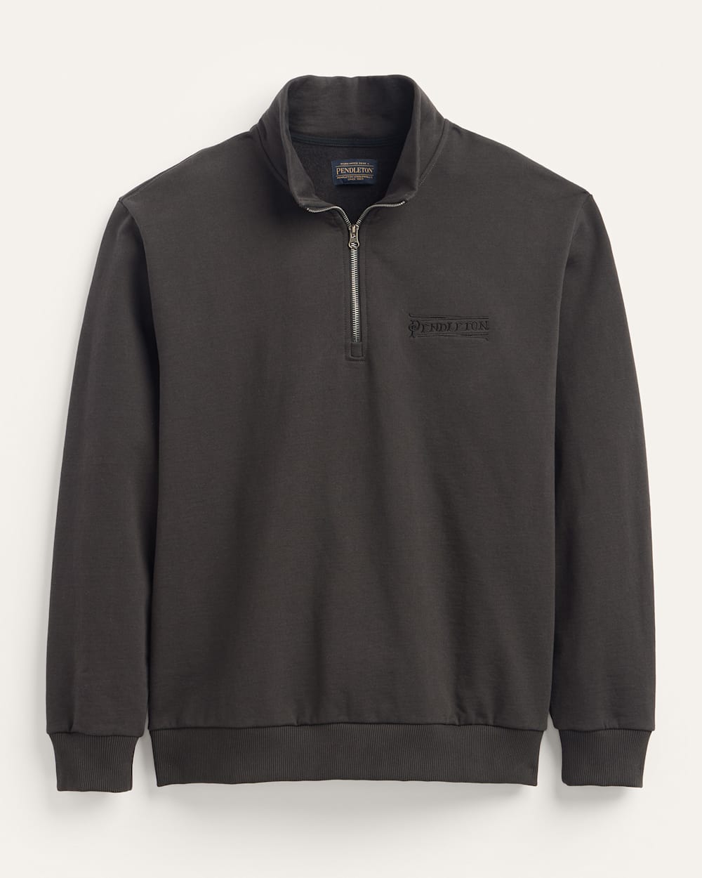 MEN'S FRENCH TERRY QUARTER-ZIP SWEATSHIRT IN CHARCOAL image number 1