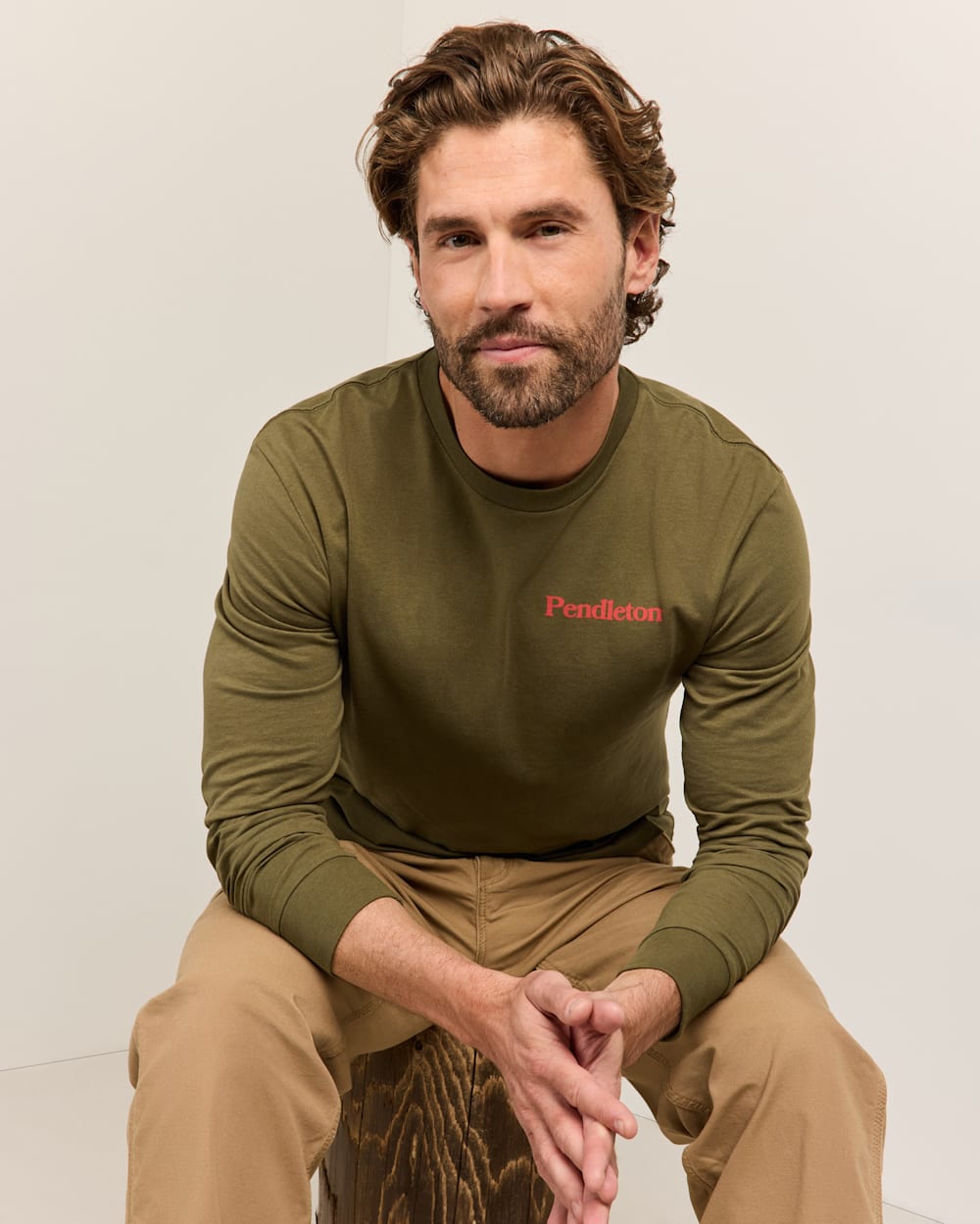ALTERNATE VIEW OF MEN'S LONG-SLEEVE FRESHWATER FISHING GRAPHIC TEE IN MILITARY/MULTI image number 4