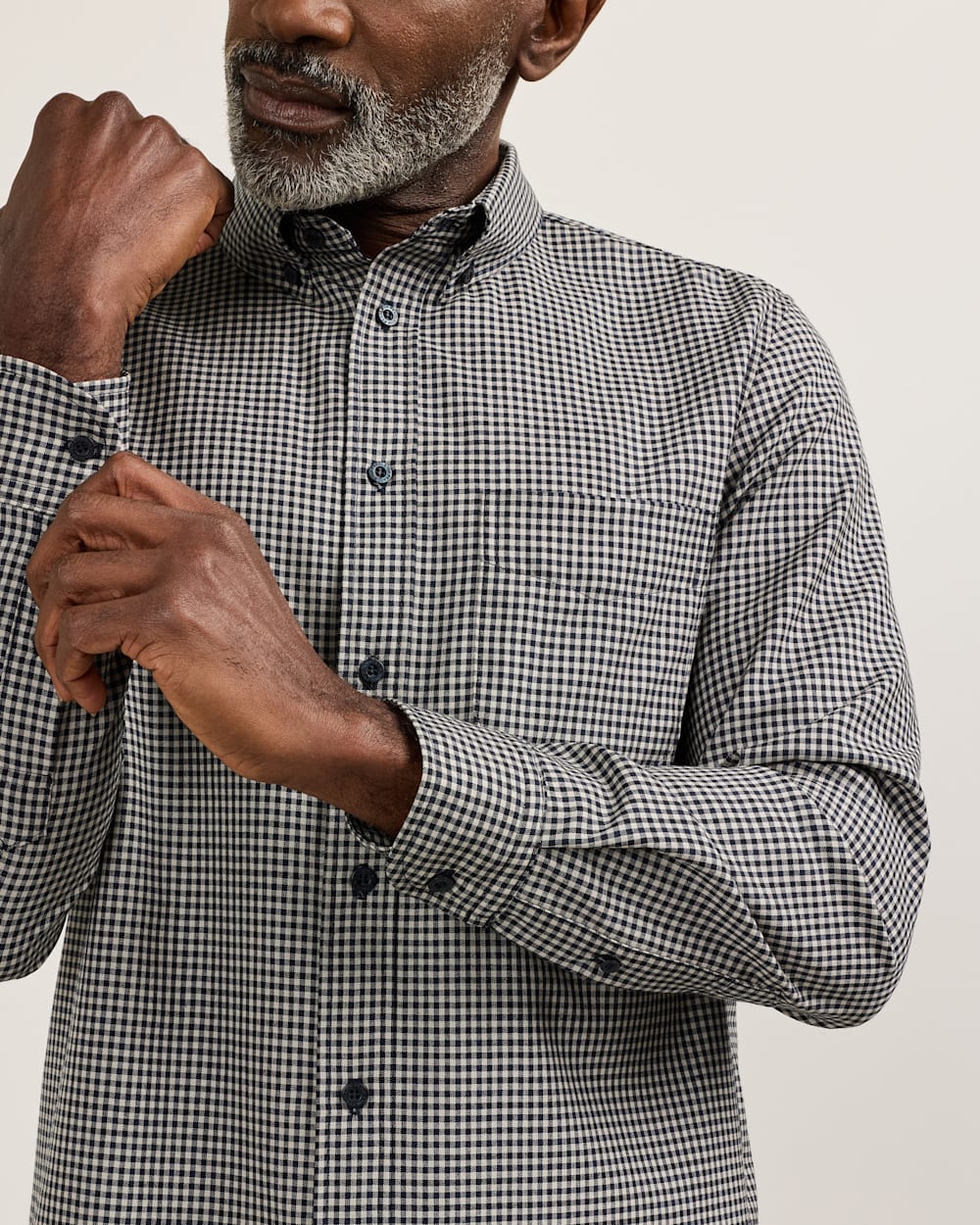 ALTERNATE VIEW OF MEN'S PLAID MILL MERINO SHIRT IN NAVY/BLACK CHECK image number 5