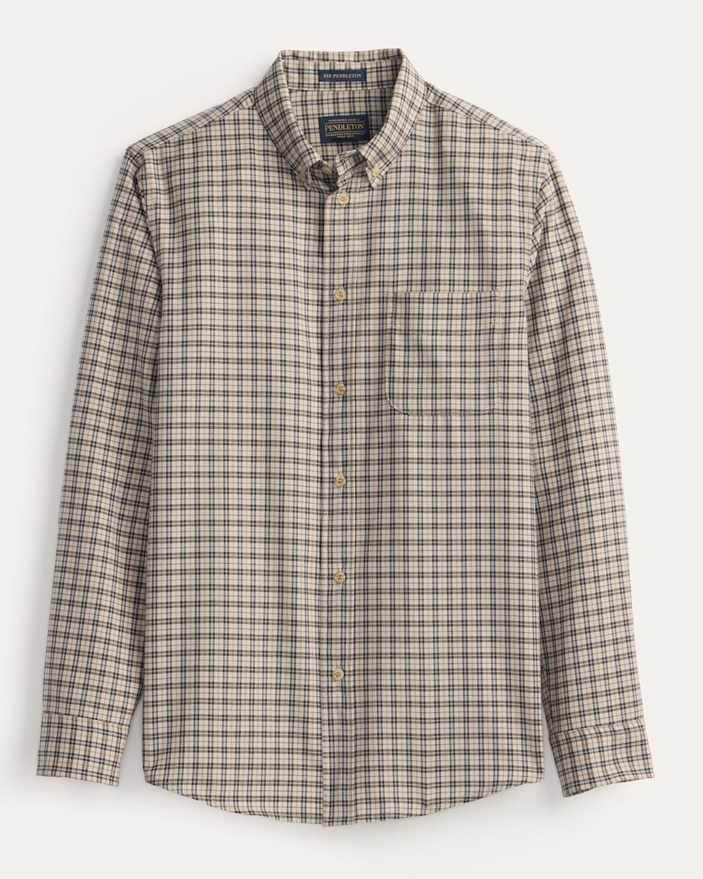 MEN'S PLAID MILL MERINO SHIRT IN TAN/BROWN image number 1