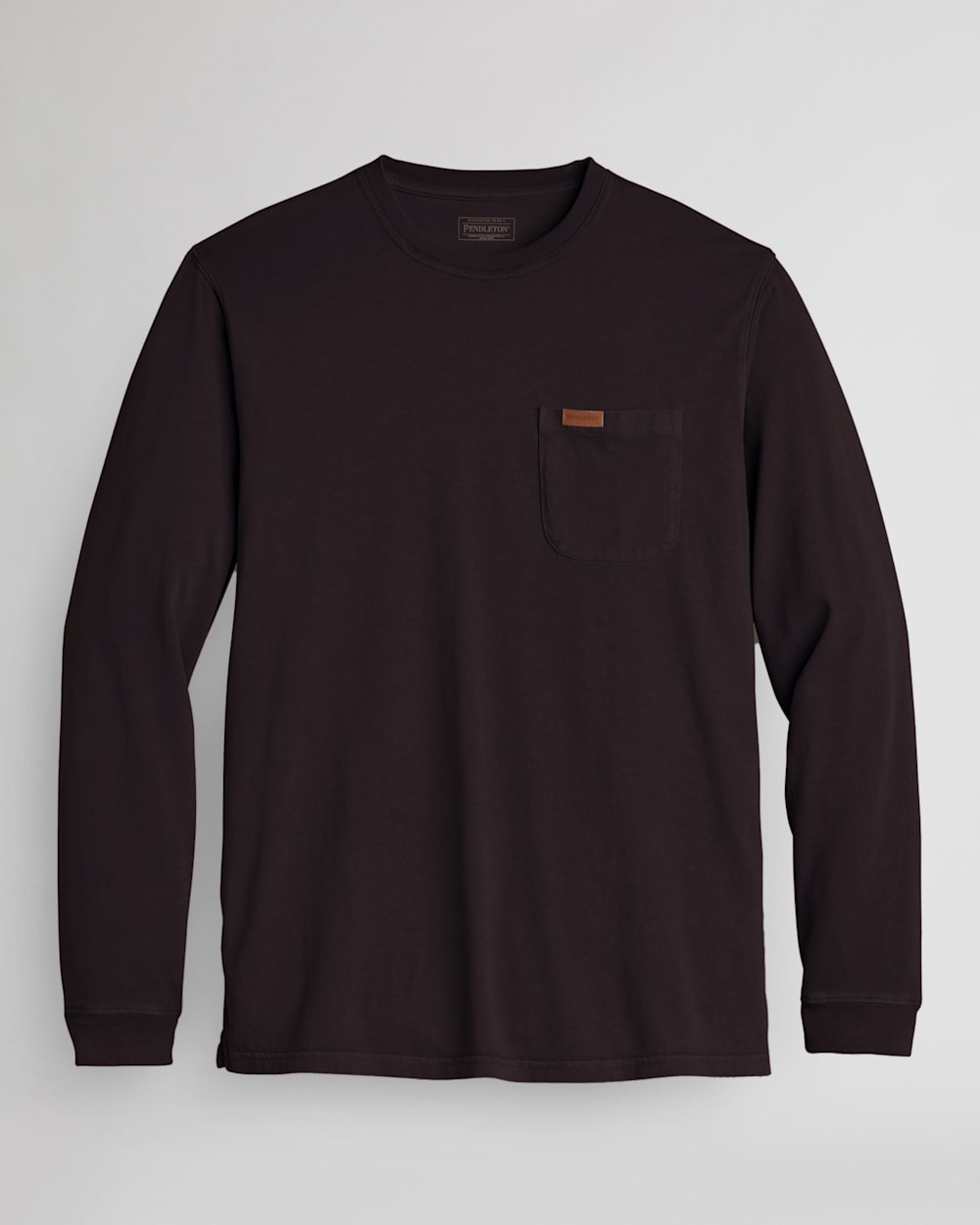 MEN'S LONG-SLEEVE DESCHUTES POCKET TEE IN CHOCOLATE BROWN image number 1