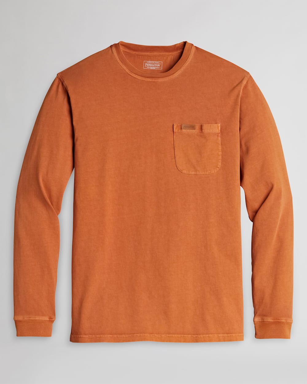 MEN'S LONG-SLEEVE DESCHUTES POCKET TEE IN BURNT UMBER image number 1