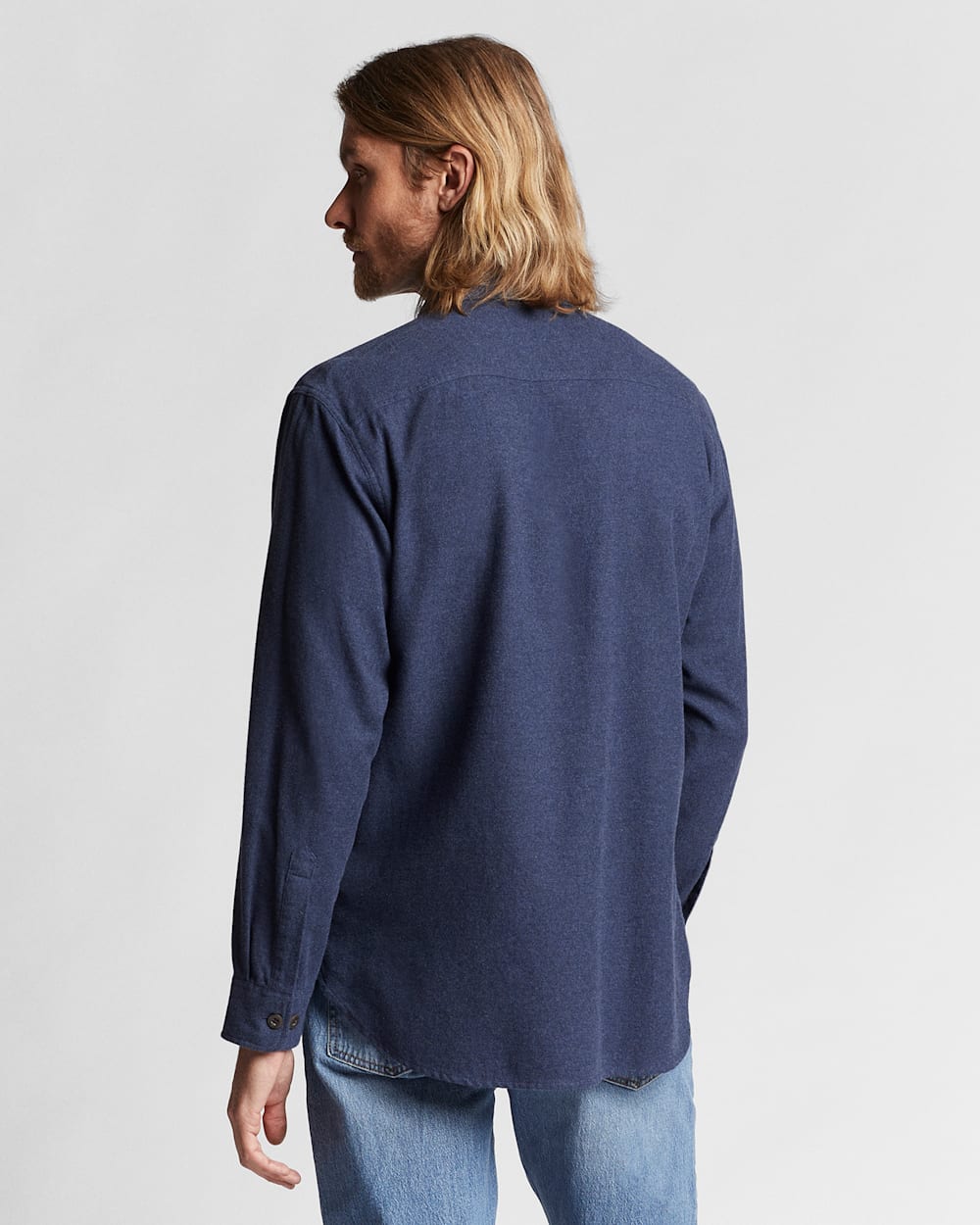 ALTERNATE VIEW OF BURNSIDE DOUBLE-BRUSHED FLANNEL SHIRT IN BLUE image number 2